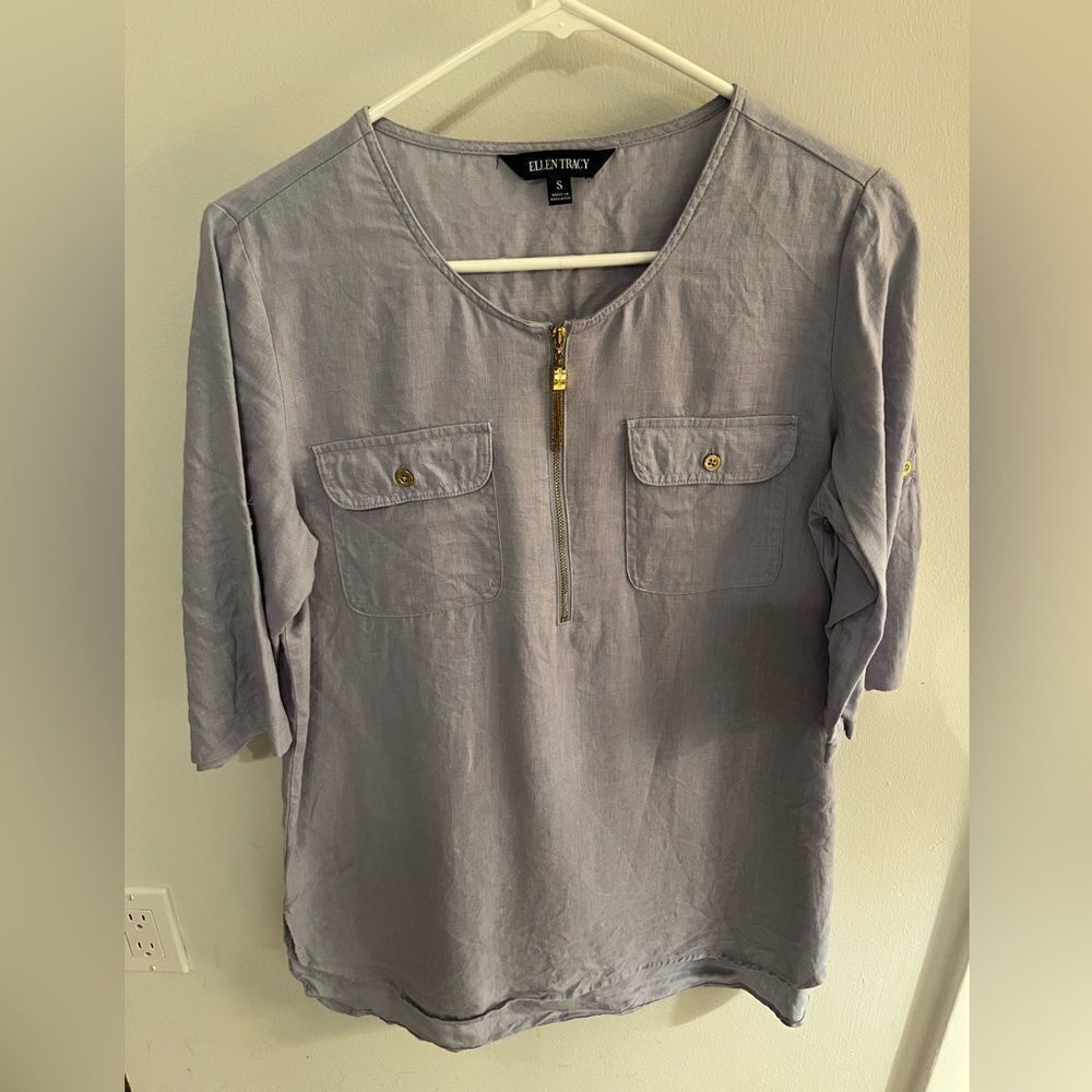 Ellen Tracy Linen Blouse 